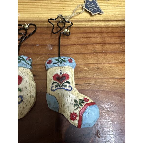 Jim Shore 2003 Enesco Mitten & Stocking Christmas Ornaments - Set Of 3 - Picture 4 of 5